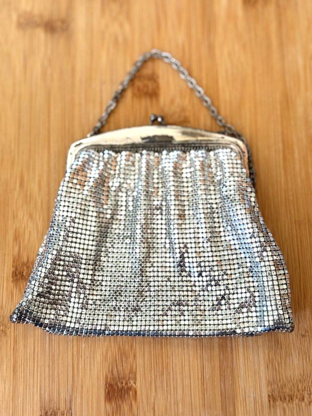 Vintage 1950s Whiting And Davis Silver Mesh Handbag